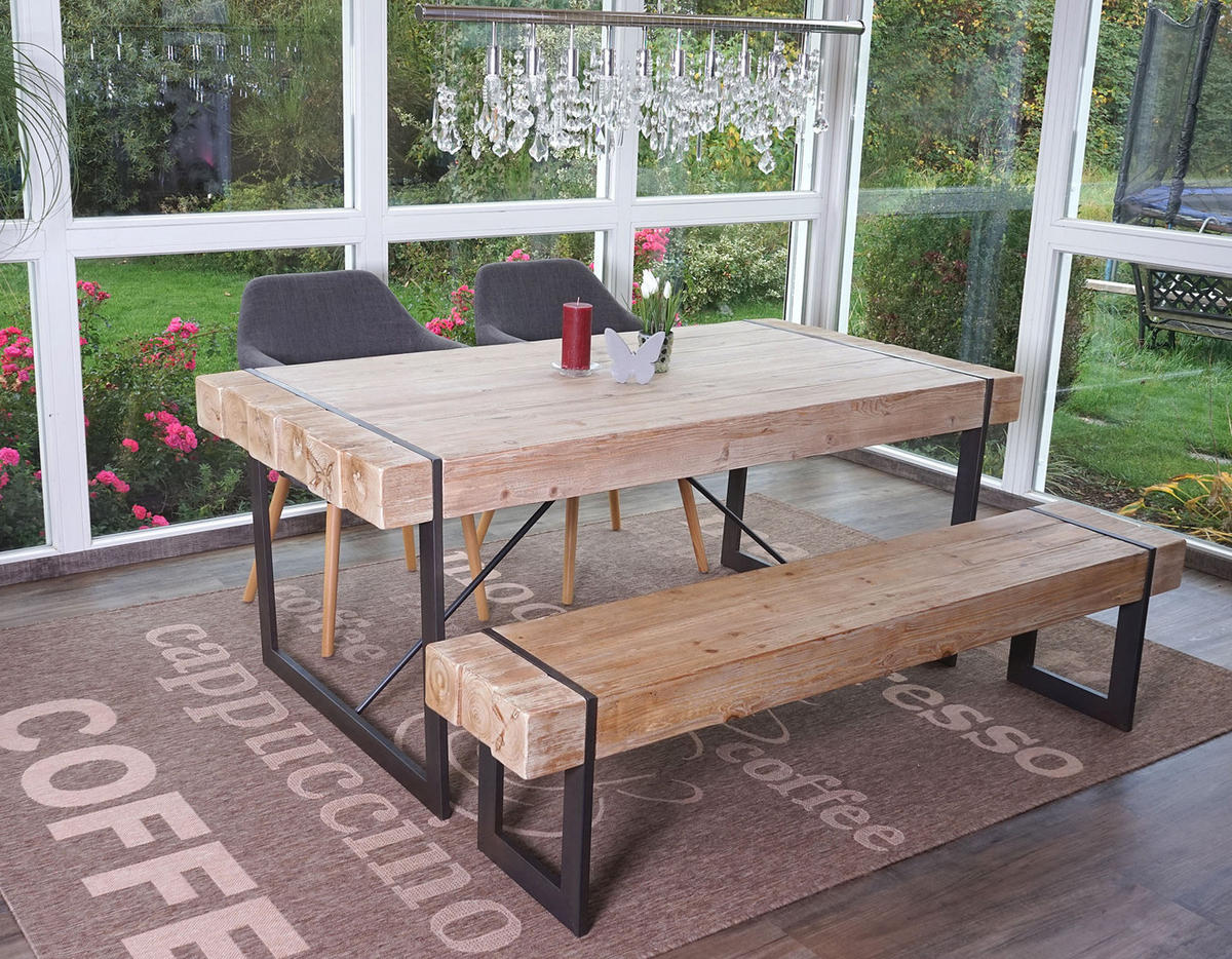 ESSZIMMERGARNITUR Eiche hell 3er-Set - Eiche Artisan, Holz (160/80/90cm) - MCW