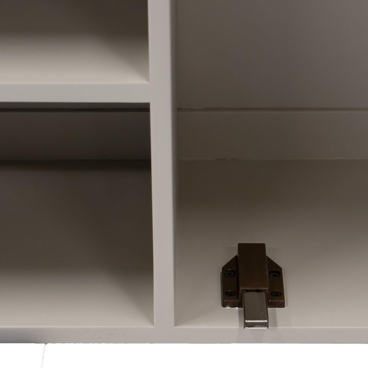 SCHWEBENDES TV-Möbel mit 3-Türen aus Mangoholz 160cm, taupe - Taupe, Holz (160/40/30cm) - Giga Meubel