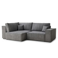 ECKSOFA MIT SCHLAFFUNKTION Tonga Grau Webstoff - Schwarz/Grau, Holz/Holzwerkstoff (105/253cm) - Maison de Reve