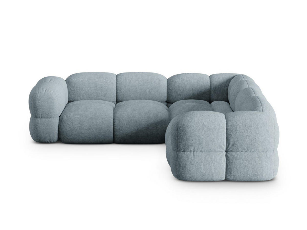 WENDBARES-ECKSOFA Loretto aus strukturiertem Stoff pastellblau 4 Sitzplätze - Pastellblau, Textil (250/250cm) - Cosmopolitan Design