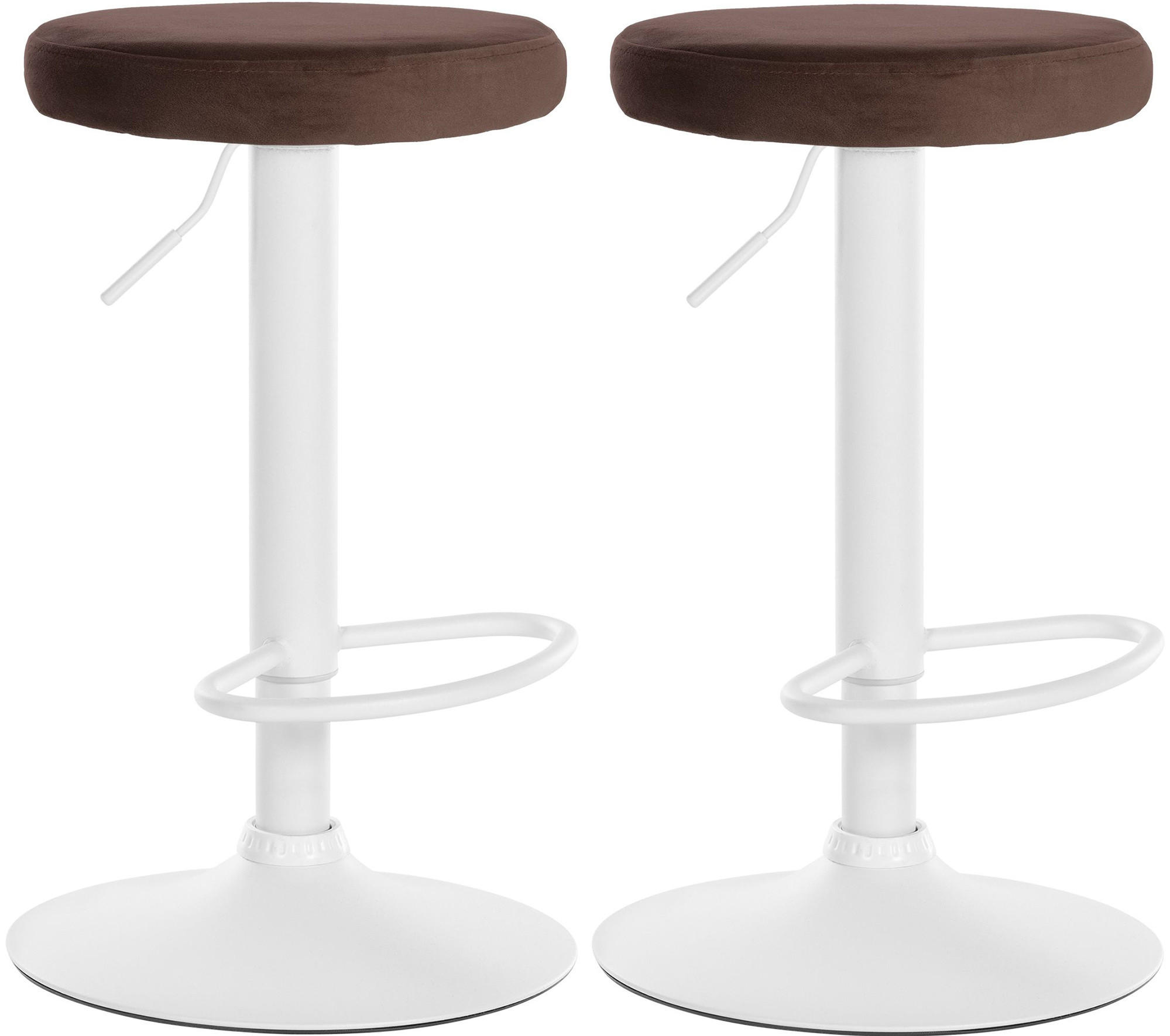 BARHOCKER 2er Set Samt braun - Braun, Textil/Metall (38.5/60/38.5cm) - CLP