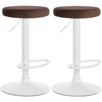 BARHOCKER 2er Set Samt braun - Braun, Textil/Metall (38.5/60/38.5cm) - CLP