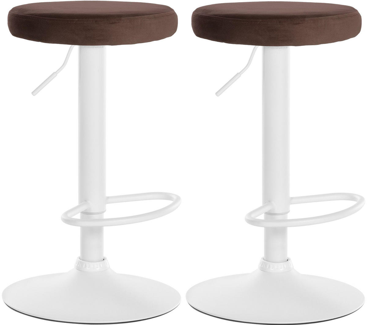 BARHOCKER 2er Set Samt braun - Braun, Textil/Metall (38.5/60/38.5cm) - CLP
