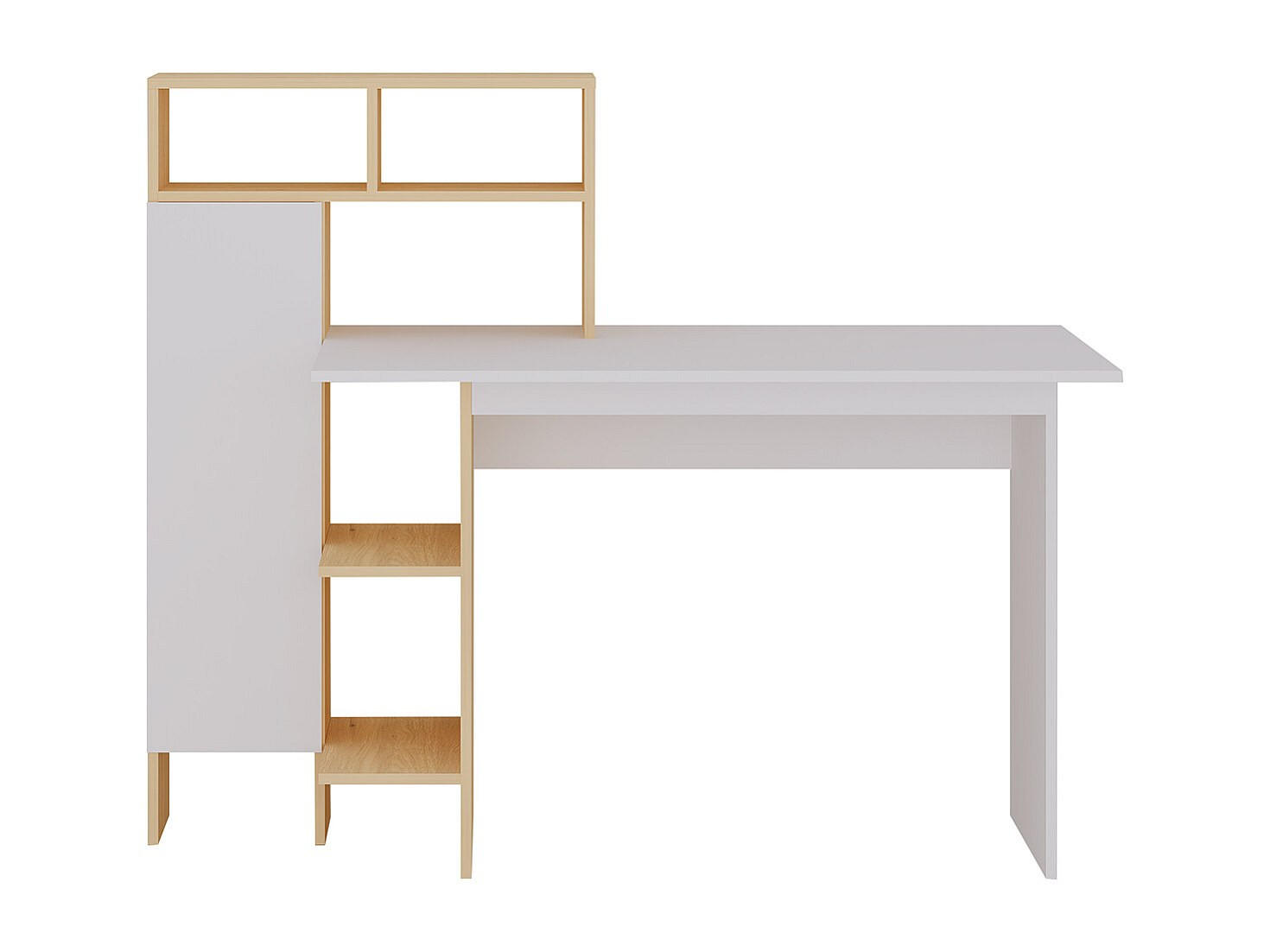 SCHREIBTISCH - 136 cmcm x 60 cmcm - Holz, Platte - Naturfarben Hell, Weiß - MONTOLANIA - Naturfarben/Weiß, Holz (60/136/112.3cm) - Vente-Unique