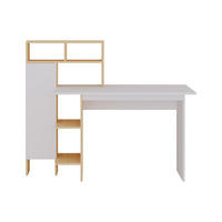 SCHREIBTISCH - 136 cm x 60 cm - Holz, Platte - Naturfarben Hell, Weiß - MONTOLANIA - Naturfarben/Weiß, Holz (60/136/112.3cm) - Vente-Unique