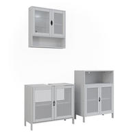 BADMÖBEL-SET Liora, Weiß, 3 Teile - Weiß, Holzwerkstoff (68/60/29cm) - Vicco