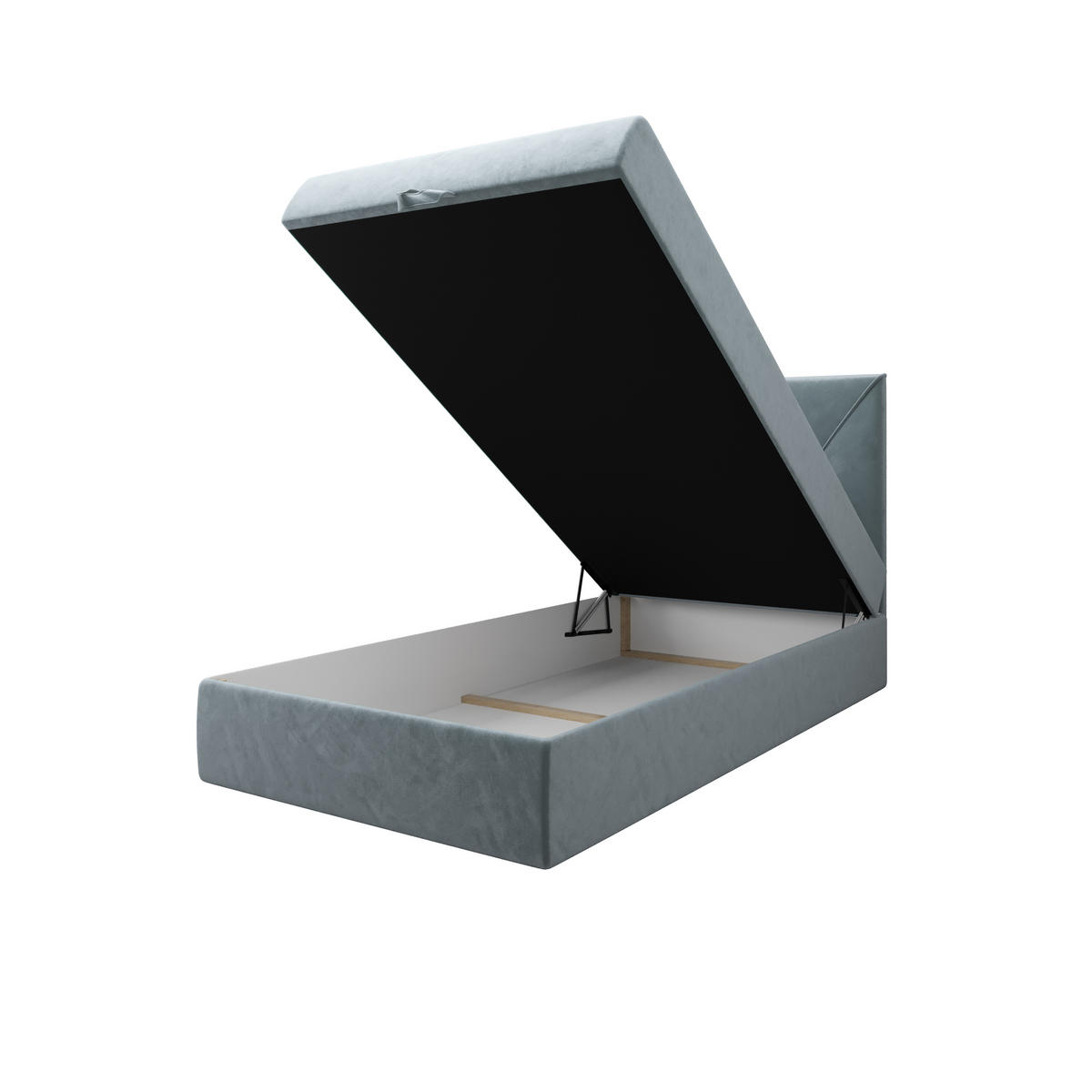 BOXBETT ALTEA 90x200 Monolith 72, mit Matratze H3, Bonell und Topper, Blau - Blau, Holz/Kunststoff (90/200cm) - Bedante