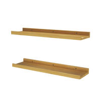 WANDREGAL Linus Naturholz 60 x 4 cm 2er Set - Eichefarben, Holzwerkstoff (60/4/15cm) - Vicco