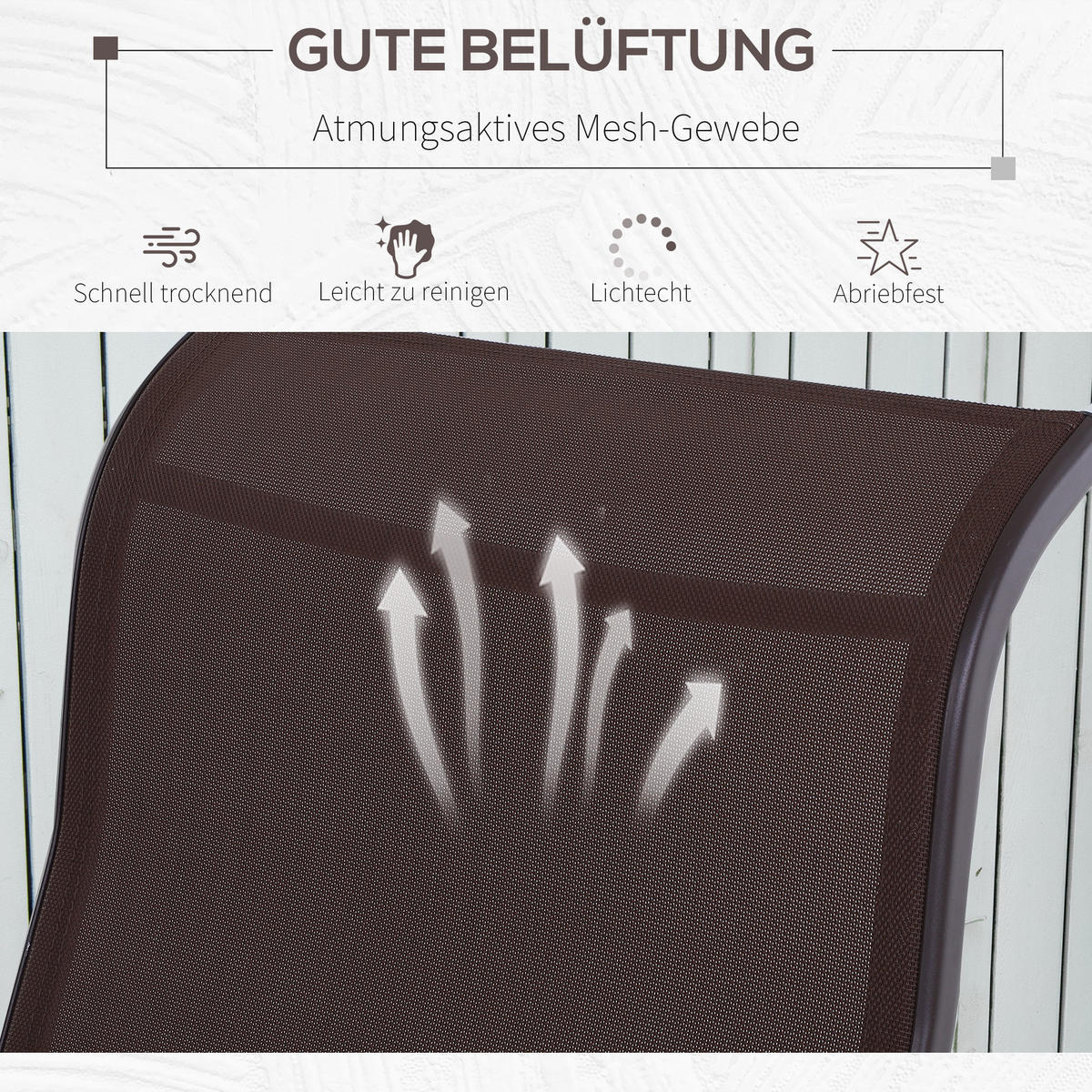 SCHAUKELSTUHL, Metall, Texteline, Braun, 60 x 73 x 104 cm - Braun, Metall (73/105/60cm) - Outsunny