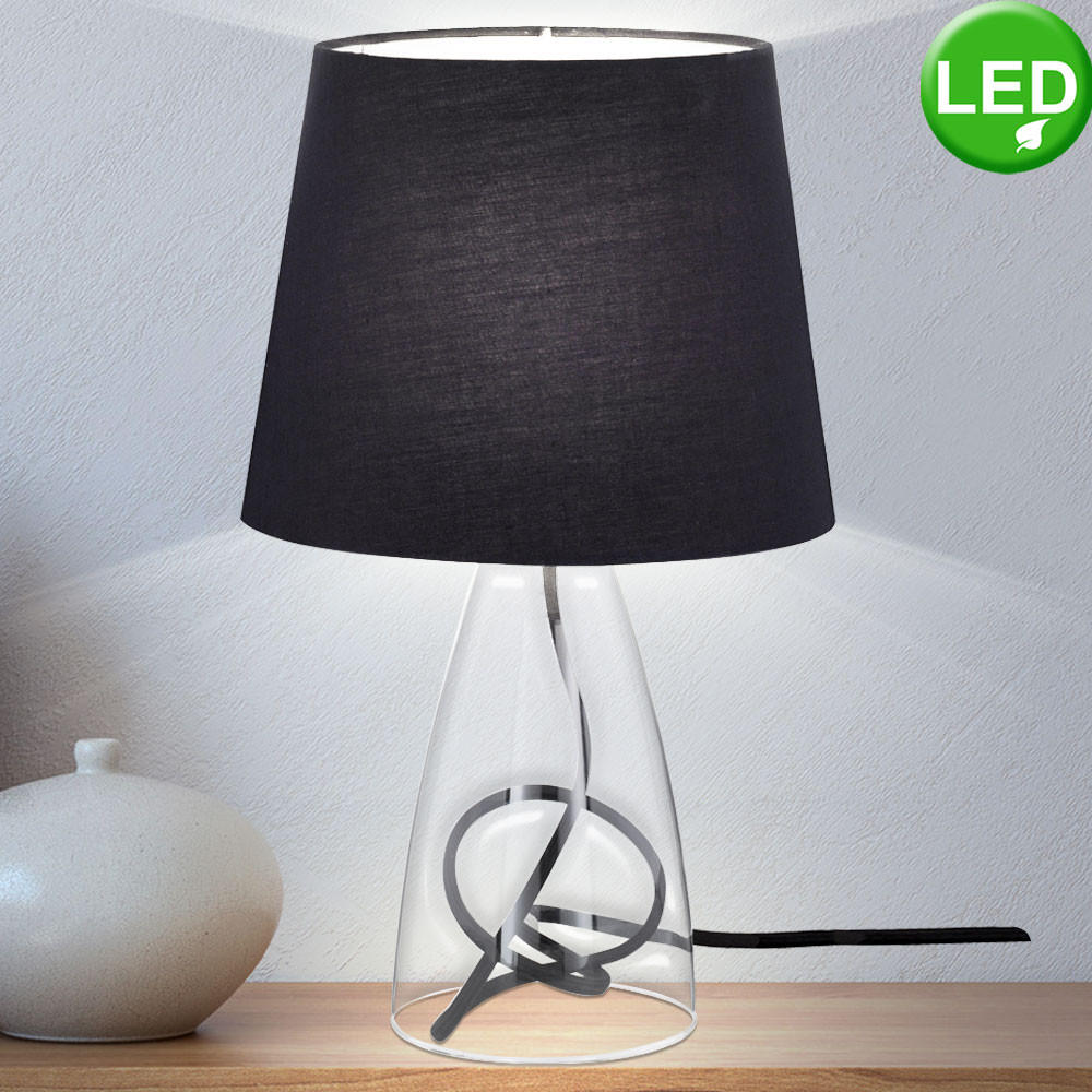 LED TISCHLEUCHTE Cara Schwarz - Schwarz, Glas (20/20/36cm)