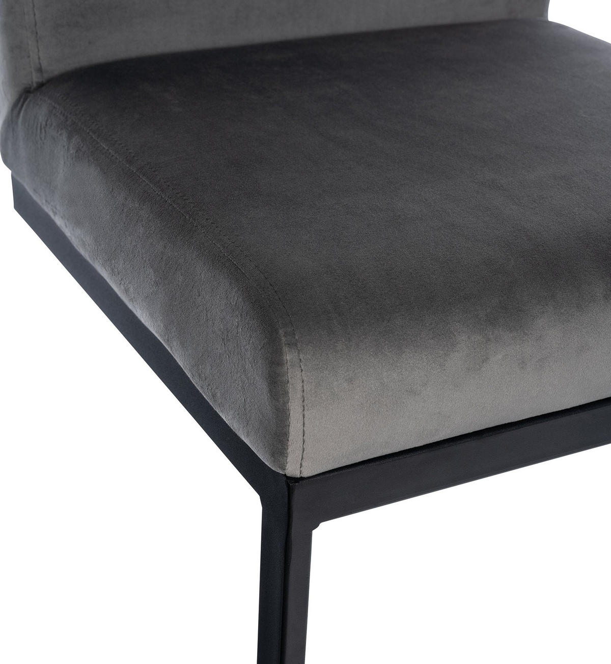 BARHOCKER Samt Grau - Schwarz/Grau, Textil/Metall (43/104/53cm) - CLP