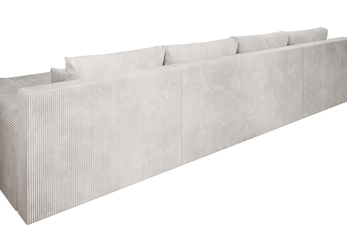 ECKSOFA Credo mit Schlaffunktion und Bettkasten, Couch U-Form, 348x81x185 cm, Beige - Beige, Holz (348/170cm) - PROMETO Möbel