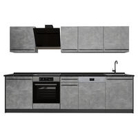 KÜCHENZEILE R-Line, Beton/Anthrazit, 280 cm Arbeitsplatte Anthrazit - Anthrazit/Grau, Holzwerkstoff (280/206.8/60cm) - Vicco