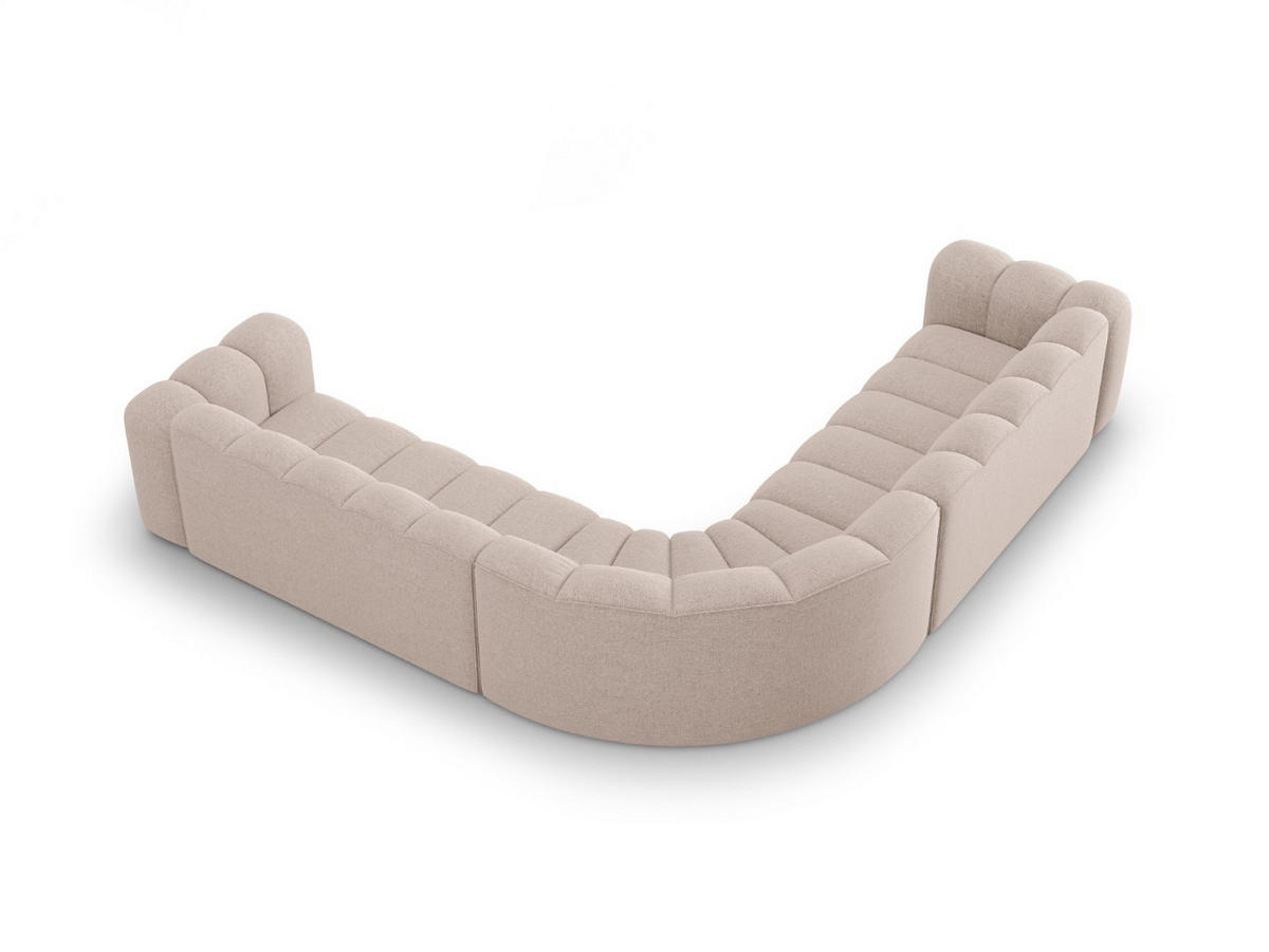 ECKSOFA symmetrisch modular Lupine aus Chenille-Stoff beige 5 Sitzplätze - Beige, Textil (309/309cm) - Micadoni