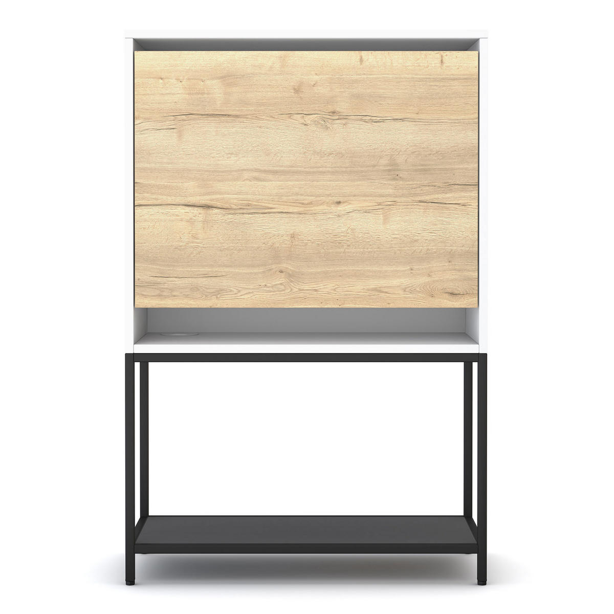 SEKRETÄR Cubas Premium Schwarz /76-76cm Signalweiß - Schwarz/Weiß, Holz/Metall (36/80/121.2cm) - ASSMANN