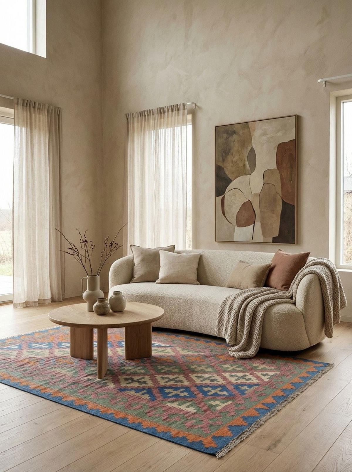 HANDWEBTEPPICH Kelim Gashgai Rosa 179/124 cm Schurwolle - Pink, Textil (124/179cm) - Looma