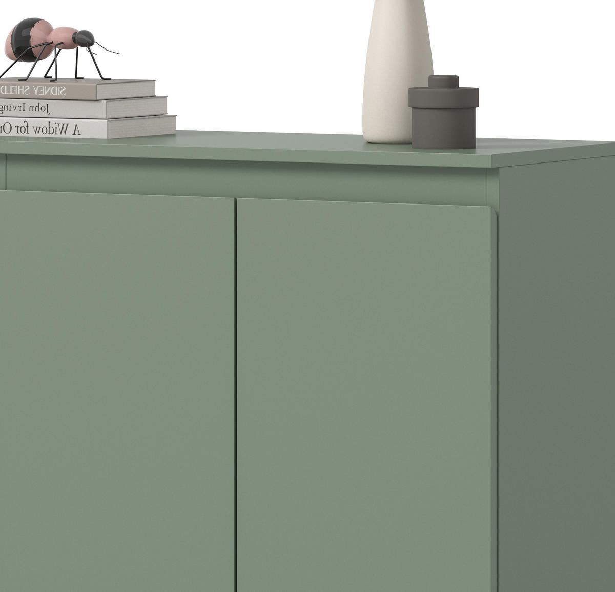 KOMMODE grün 105 x 11 cm, Anrichte mit 10 Fächern - Schwarz/Grün, Holzwerkstoff/Kunststoff (105/111/37cm) - Inn.Furn