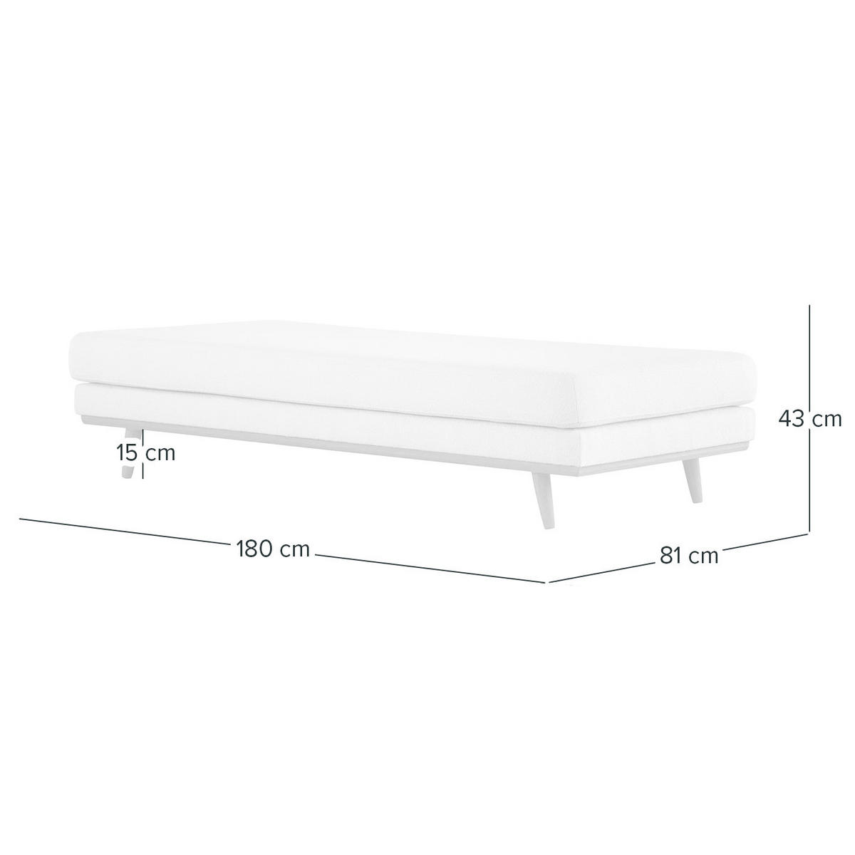 HOCKERBANK - Eichefarben/Grau, Eichenholz/Textil (180/43/81cm) - home24