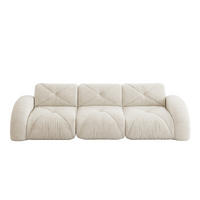 3-SITZER SOFA chenille in weiß oder grün, rahmenlos & montagefrei - Weiß, Textil (281/76/95cm) - Urban Meuble