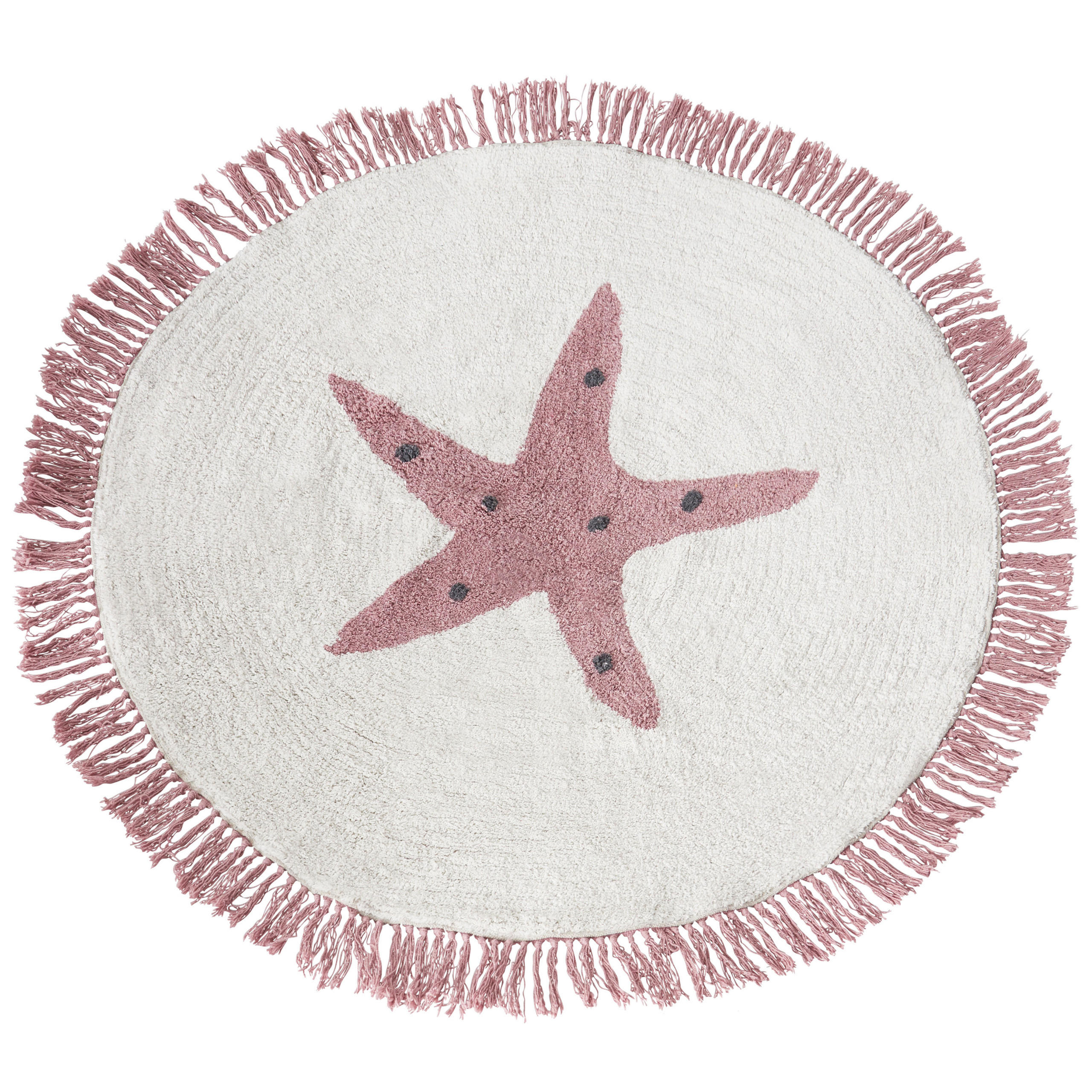 KINDERTEPPICH Stars 120/120 cm - Pink/Weiß, Textil (120/120cm) - Beliani