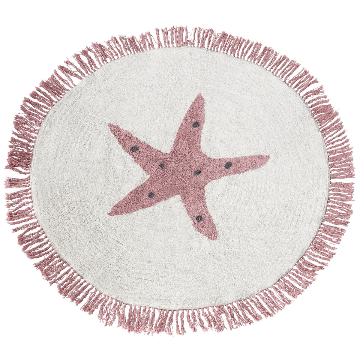 KINDERTEPPICH Stars 120/120 cm - Pink/Weiß, Textil (120/120cm) - Beliani