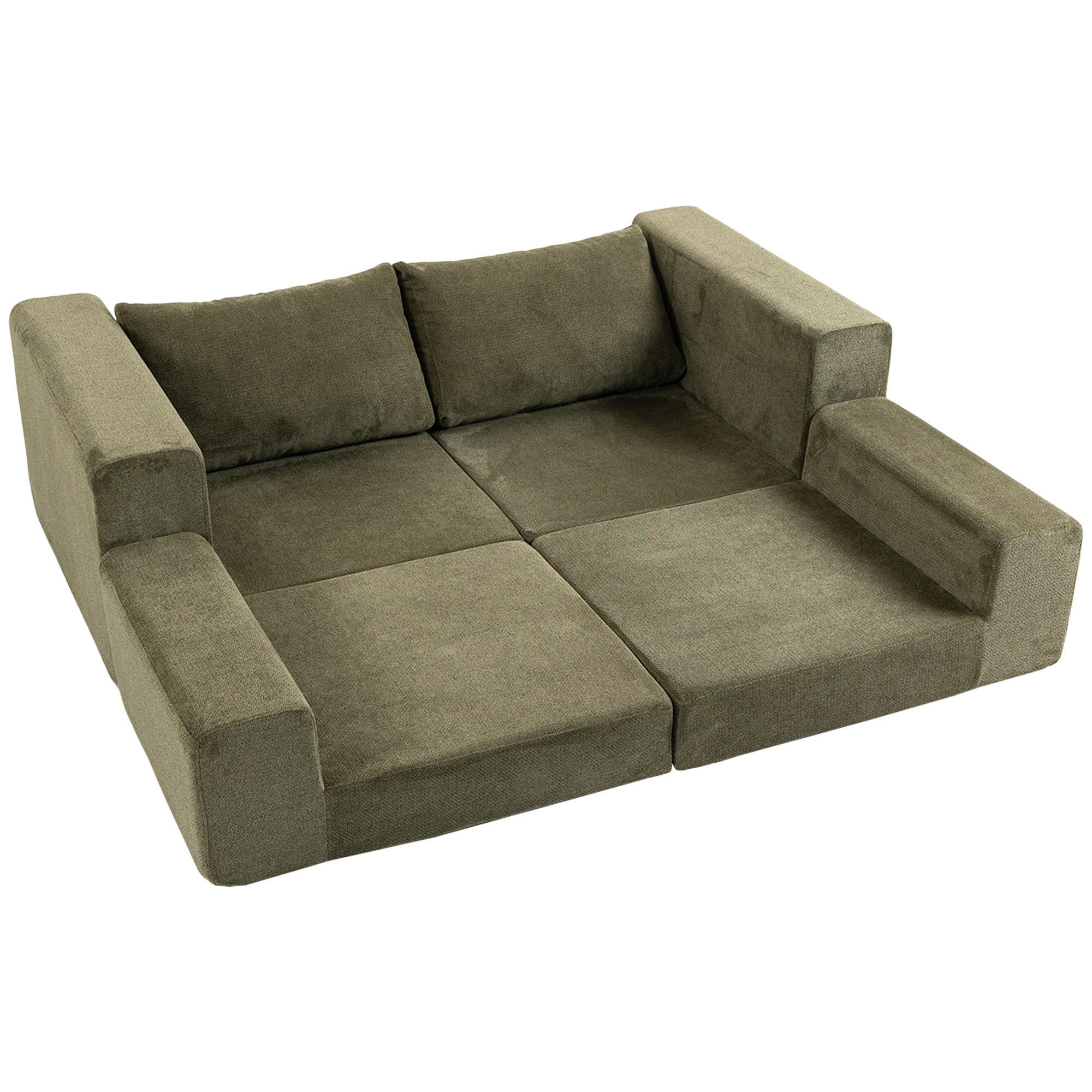 SCHLAFSOFA Polyester Grün - Grün, Textil (181/58/208cm) - HOMCOM