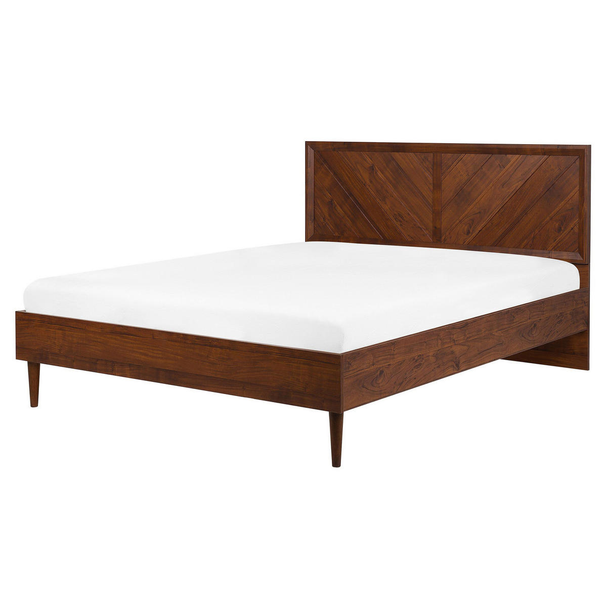BETT 160/200cm Dunkler Holzfarbton Mialet - Dunkelbraun, Holzwerkstoff (160/200cm) - Beliani