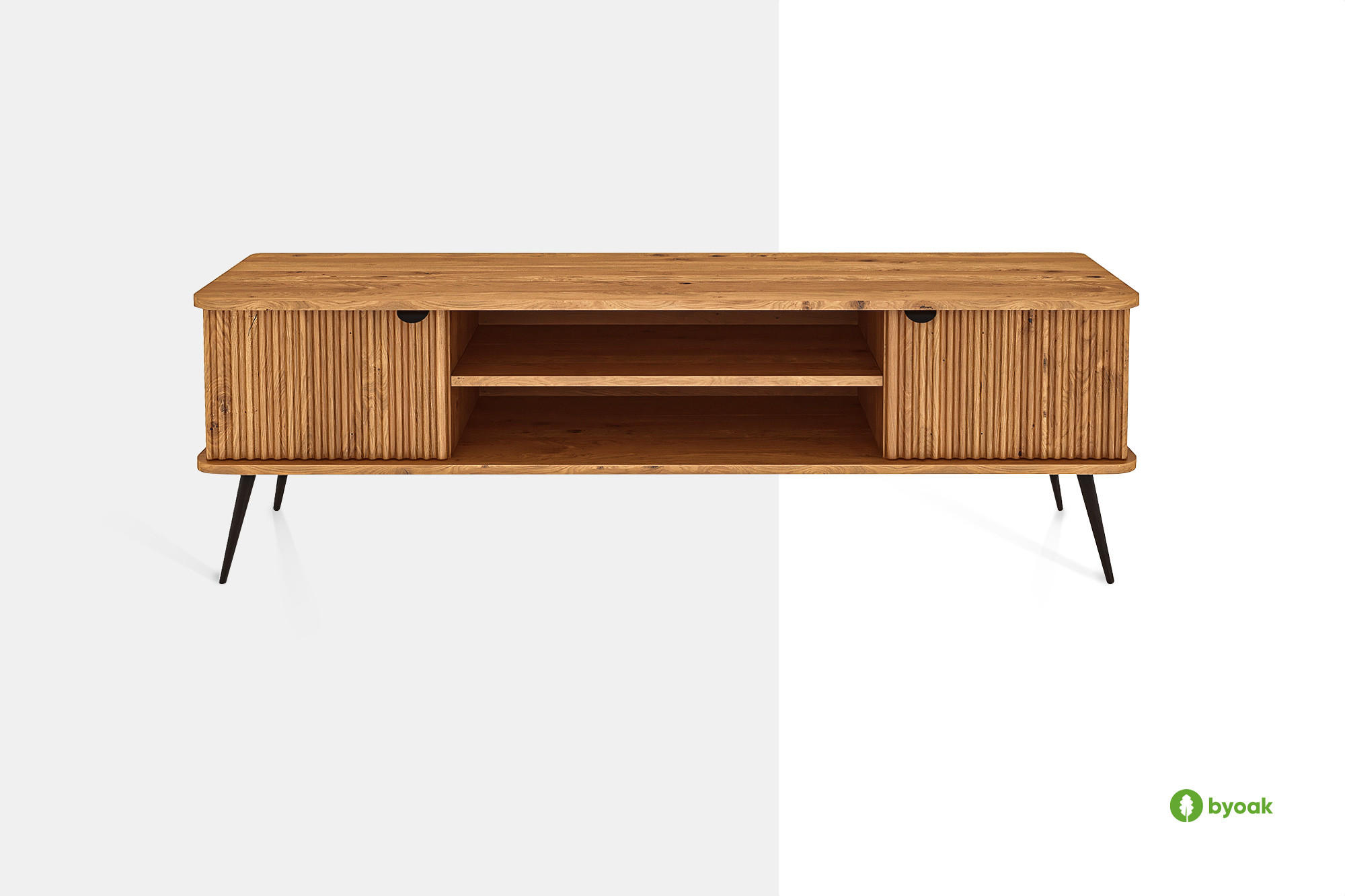 LOWBOARD LINA Wildeiche - Wildeiche, Holz (180/57/46cm) - byoak