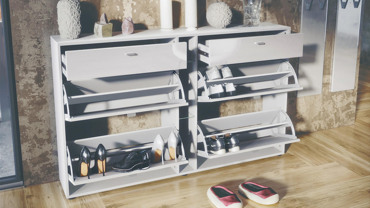 GARDEROBE Orlando Beton Oxid Optik - Hellgrau, Holzwerkstoff (215/210/28cm) - Vladon