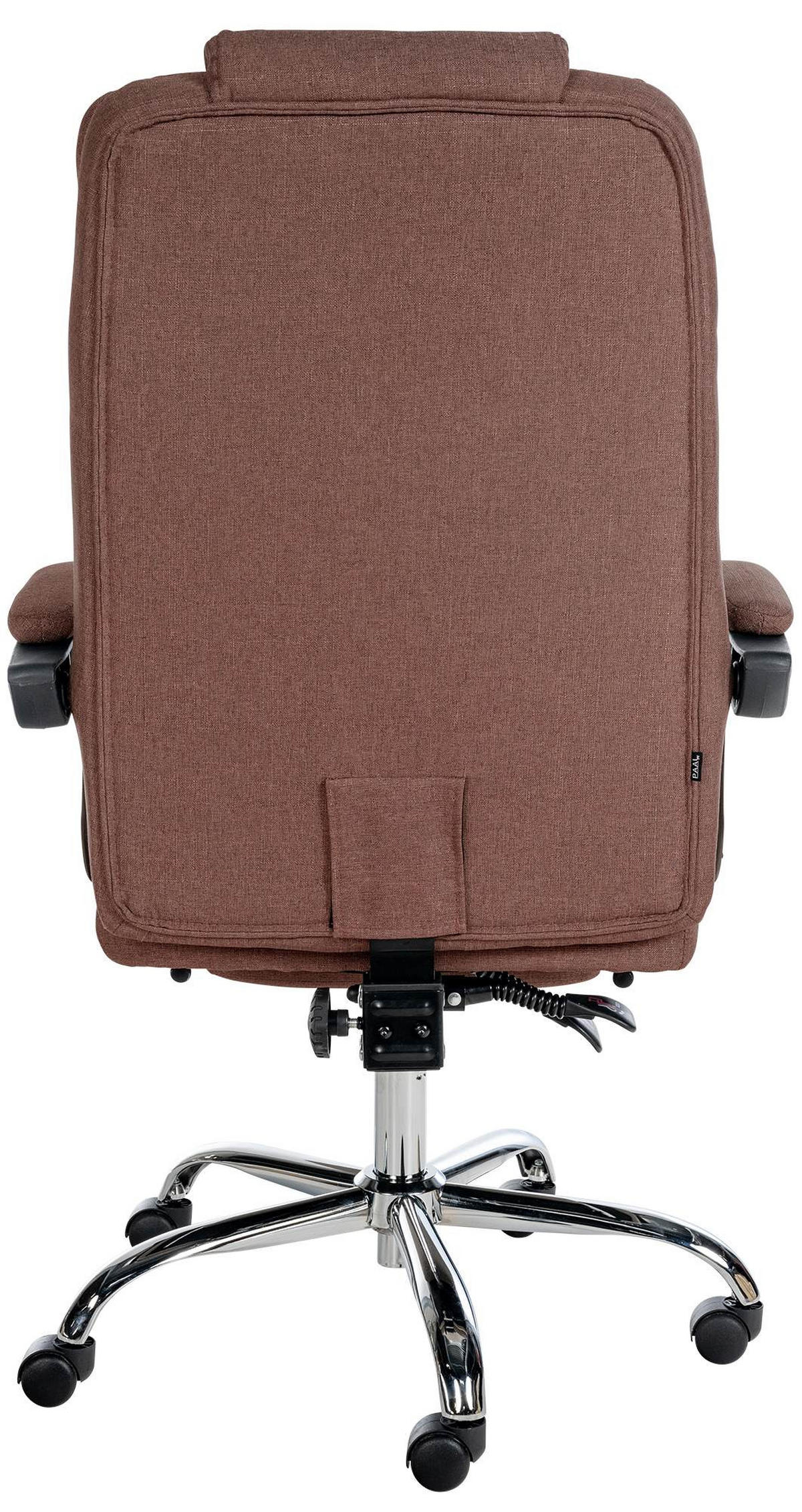 CHEFSESSEL Stoff braun - Chromfarben/Braun, Textil/Metall (67/115/68cm) - CLP