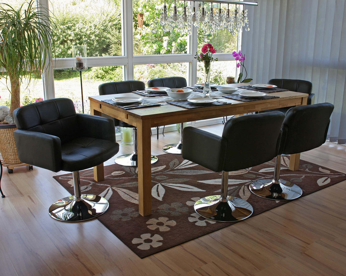 ESSZIMMERSTUHL Schwarz 6er-Set - Schwarz, Textil (60/80/55cm) - MCW