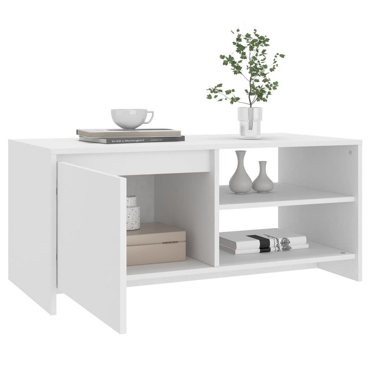 COUCHTISCH Weiß 102x50x45 cm Holzwerkstoff - Weiß, Holzwerkstoff (102/50/45cm) - furnicato