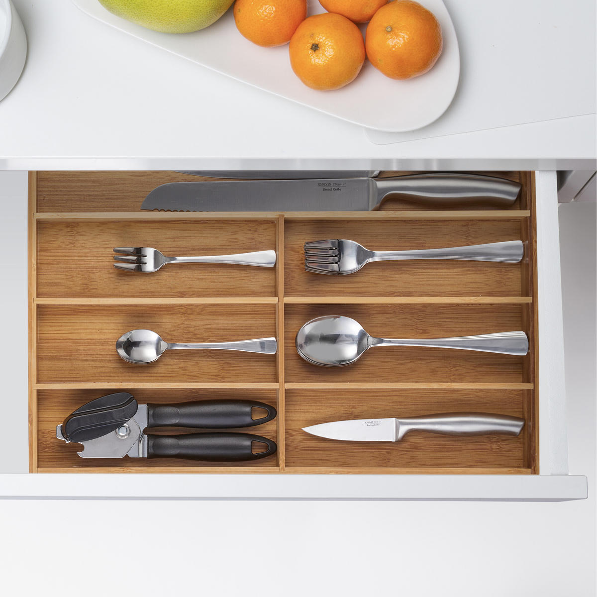 BESTECKKASTEN - Hellbraun, Holz/Holzwerkstoff (30.5/4.5/44.5cm) - Relaxdays