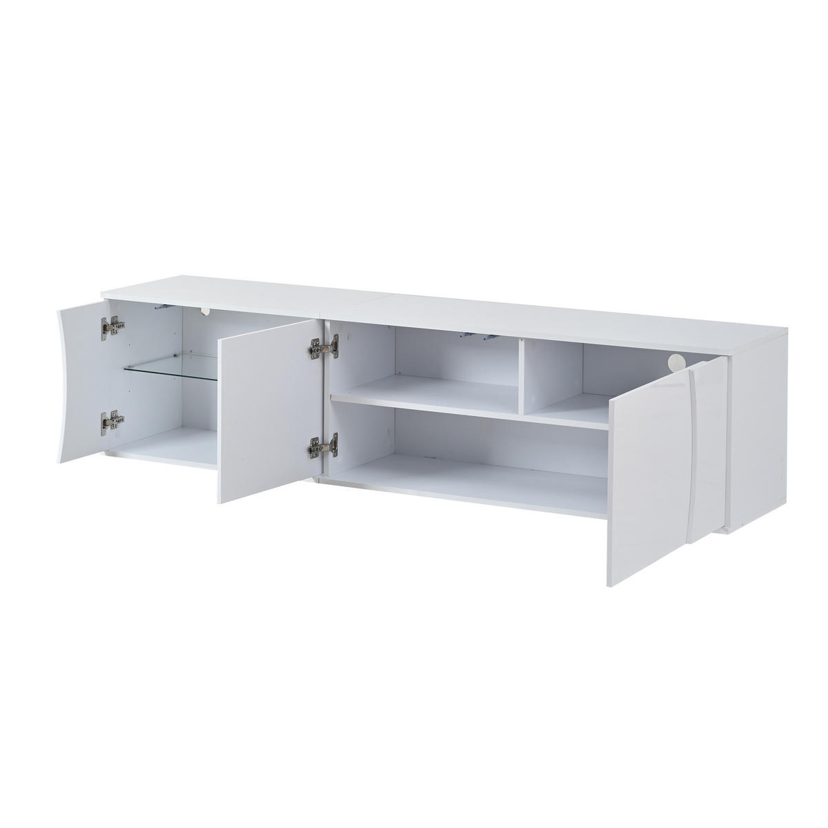 TV-ELEMENT 180/40/45 cm Weiß mit 3 Schranktüren - Weiß, Holz (180/45/40cm) - Oxeza