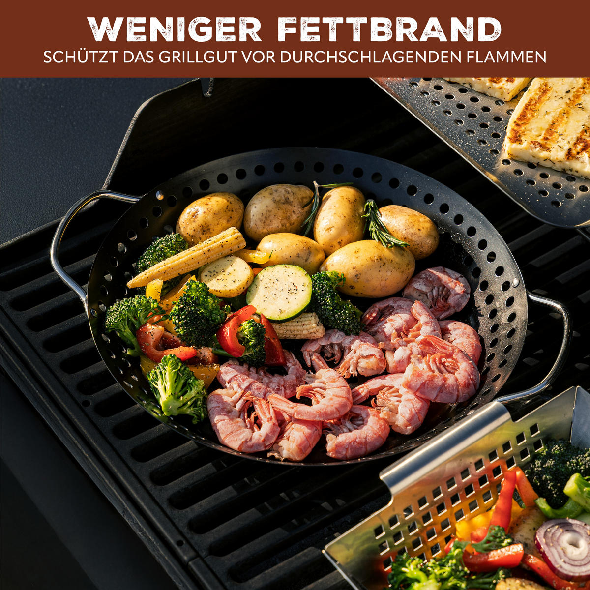 GRILLPFANNE, schwarz, Edelstahl - Schwarz, Metall (30.5/37/4.5cm) - bremermann