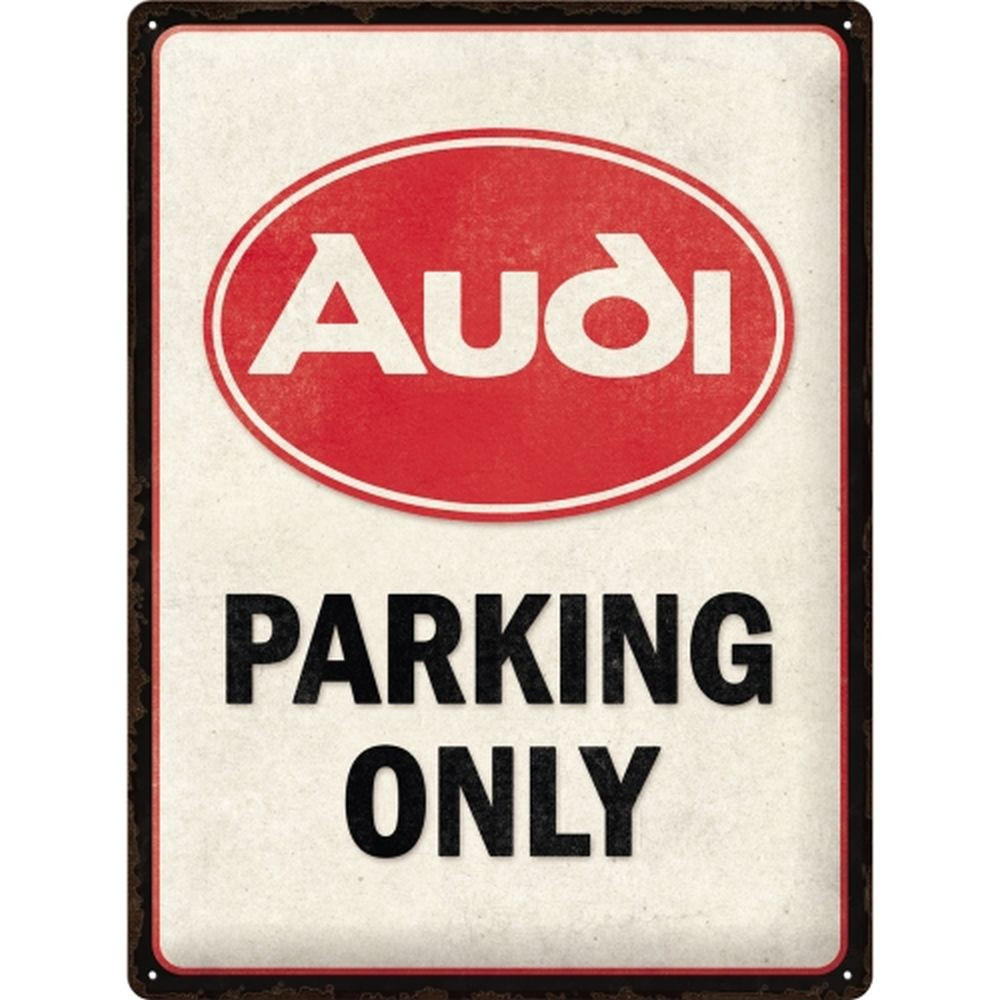 BLECHSCHILD 30/40 cm Audi Parking Only - Multicolor, Metall (30/40/0.2cm) - Nostalgic-Art