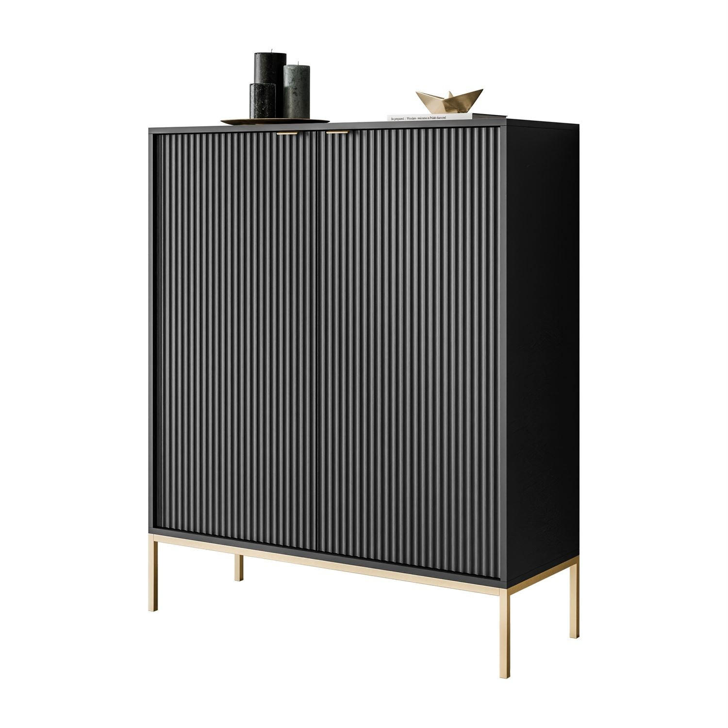 Lookway Highboard Schwarz 104x125x39 cm