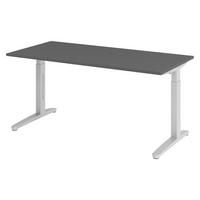 SCHREIBTISCH Serie-XB 80/160/74 cm in Graphitfarben/Silberfarben - Silberfarben/Graphitfarben, Holzwerkstoff (80/160/74cm) - bümö