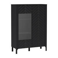 VITRINE Malumi MM-3 103 x 145 x 40,5 cm Schwarz Paintflow - Schwarz, Holzwerkstoff (103/145/40.5cm) - Koseto