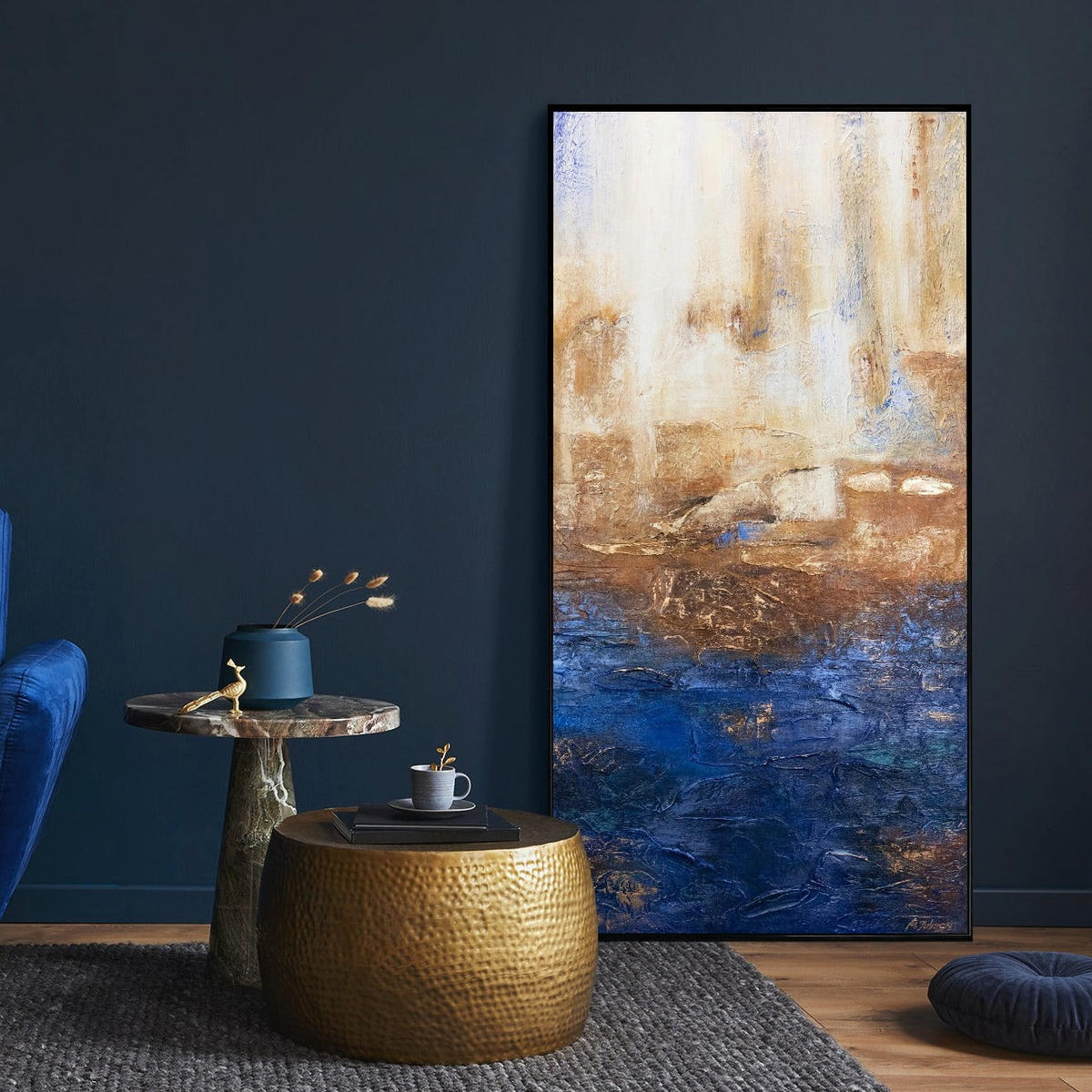 GEMÄLDE Marine II Schattenfugenrahmen Schwarz 120x60 cm - Schwarz, Holz (120/60cm) - YS-art gallery