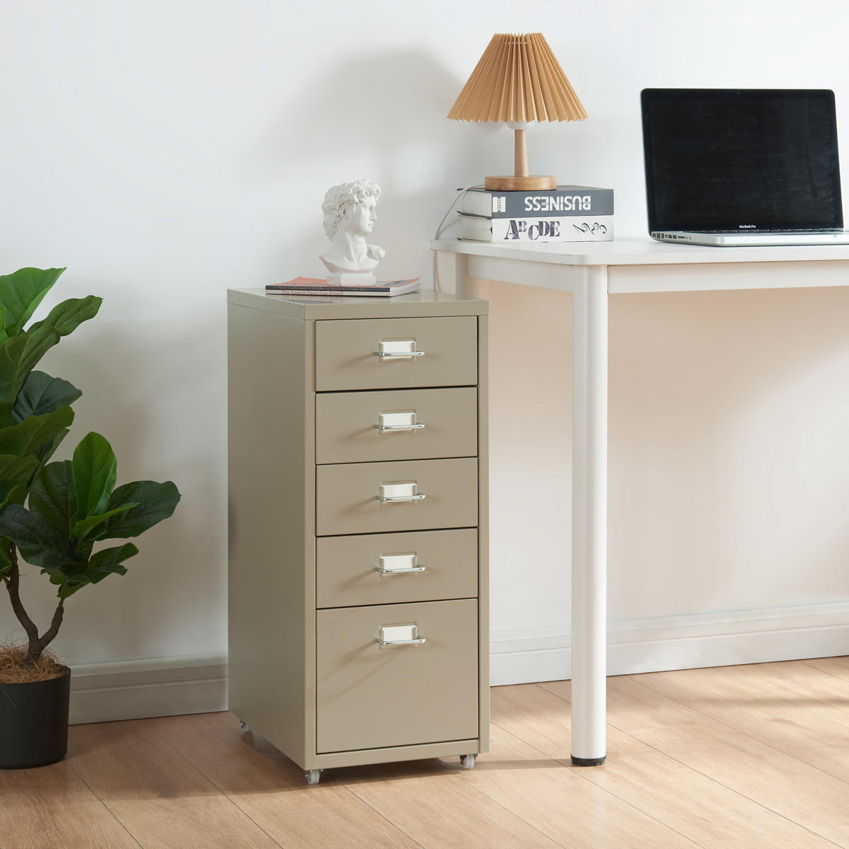 ROLLCONTAINER Kökar - Braun, Metall (28/69/41cm) - [en.casa]