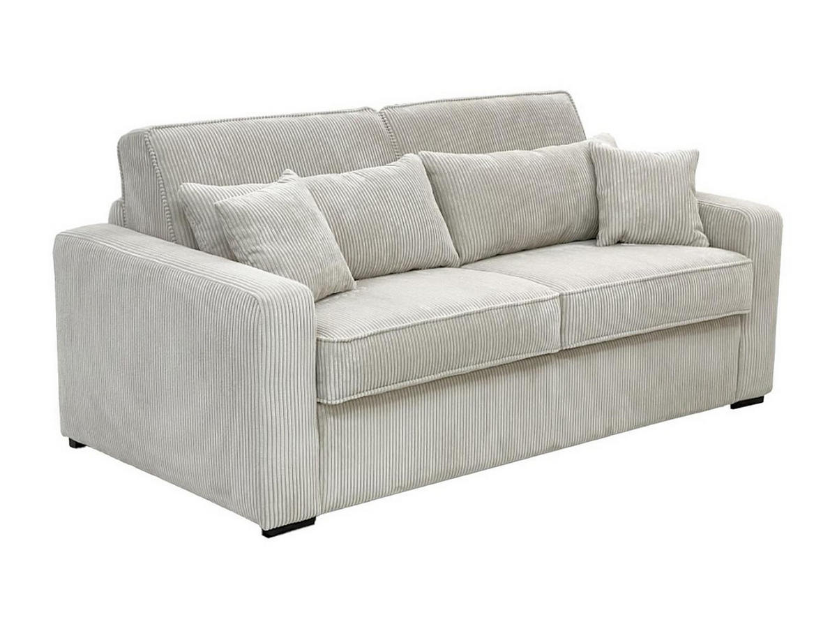 SCHLAFSOFA mit Matratze 3-Sitzer - Liegefläche 140 cm - Matratze 16 cm - Cord - beige - MONDOVI - Beige, Textil (194/90/208cm) - Vente-Unique