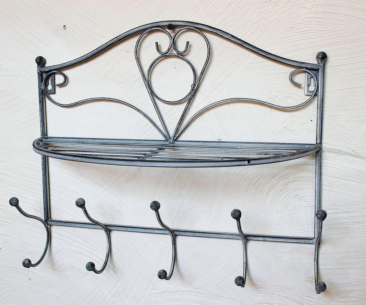 WANDGARDEROBE mit Ablage Metall Grau 38/16/34 cm - Grau, Metall (38/34/16cm) - DanDiBo