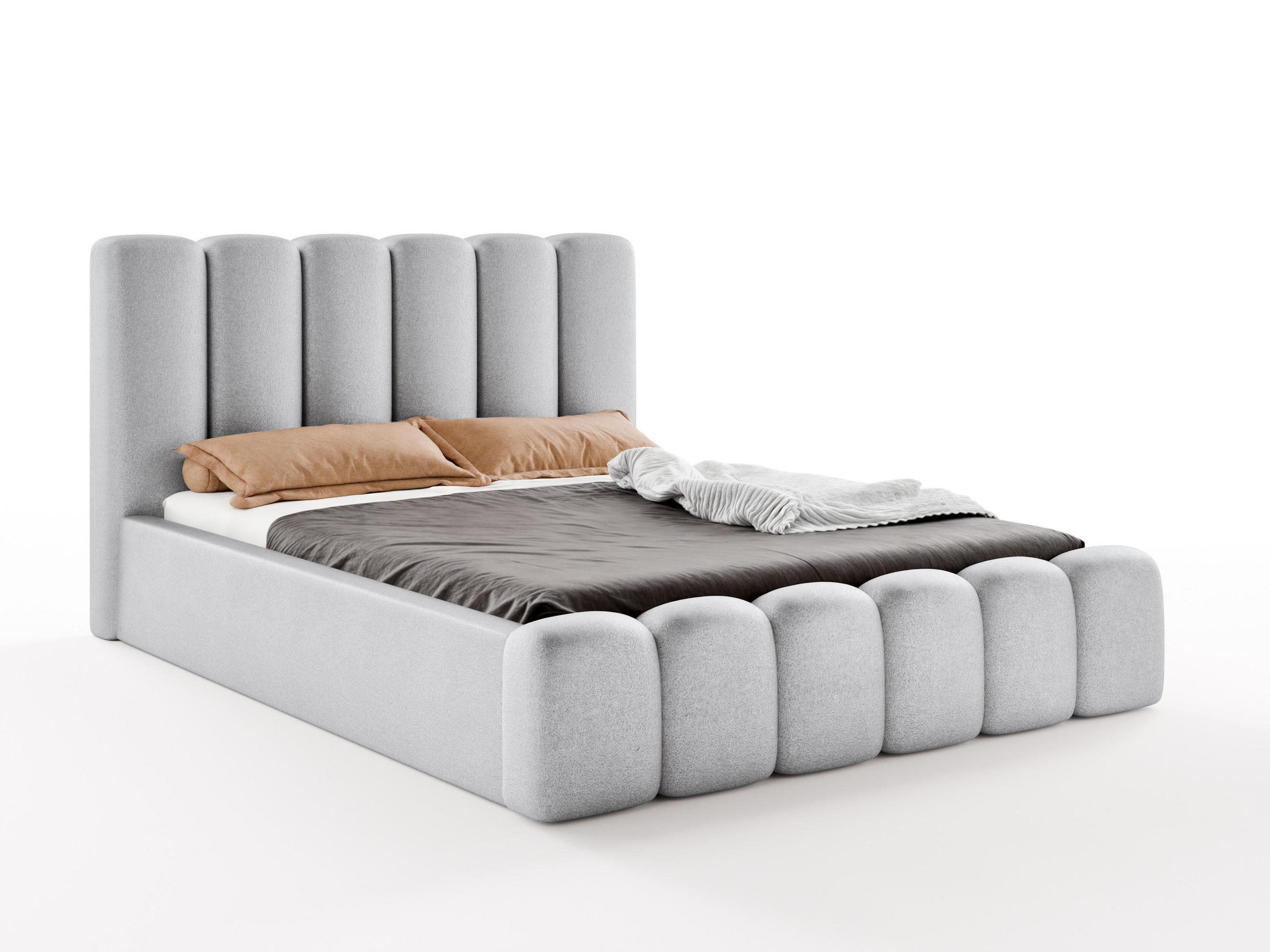 Luxkor24 Polsterbett Grau 200x200 cm