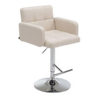 BARHOCKER Lausanne, Gestell Metall in Chromoptik, Stoff Creme - Chromfarben/Creme, Textil/Metall (60/100/56cm) - TPFLiving