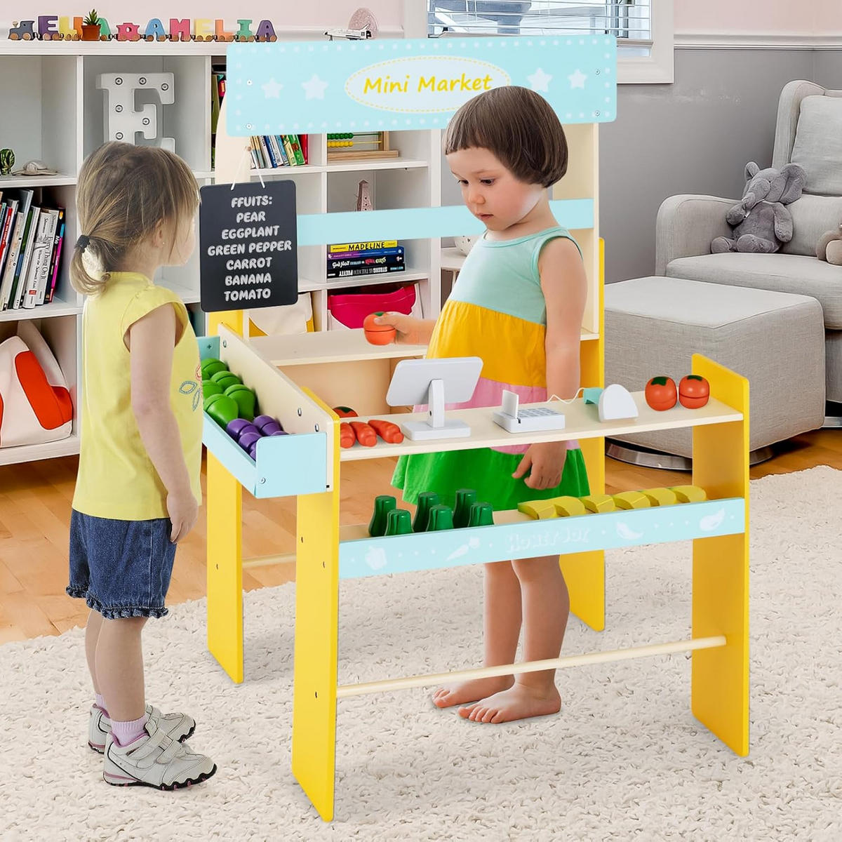 KAUFMANNSLADEN 101cm Multicolor - Multicolor, Holz (70/101/63cm) - COSTWAY