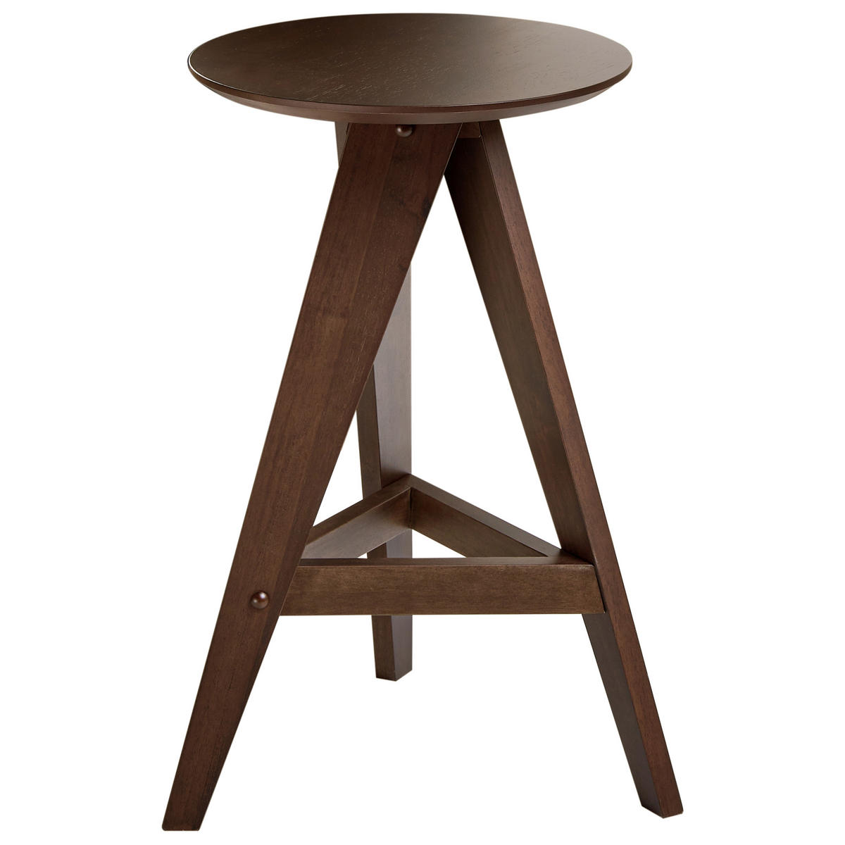 BARHOCKER 2er-Set Holz Dunkelbraun Aroma - Dunkelbraun, Holz (43/62/43cm) - Beliani
