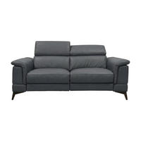 3-SITZER Sofa Planet Echtleder Anthrazit - Anthrazit, Leder/Metall (200/80/110cm)