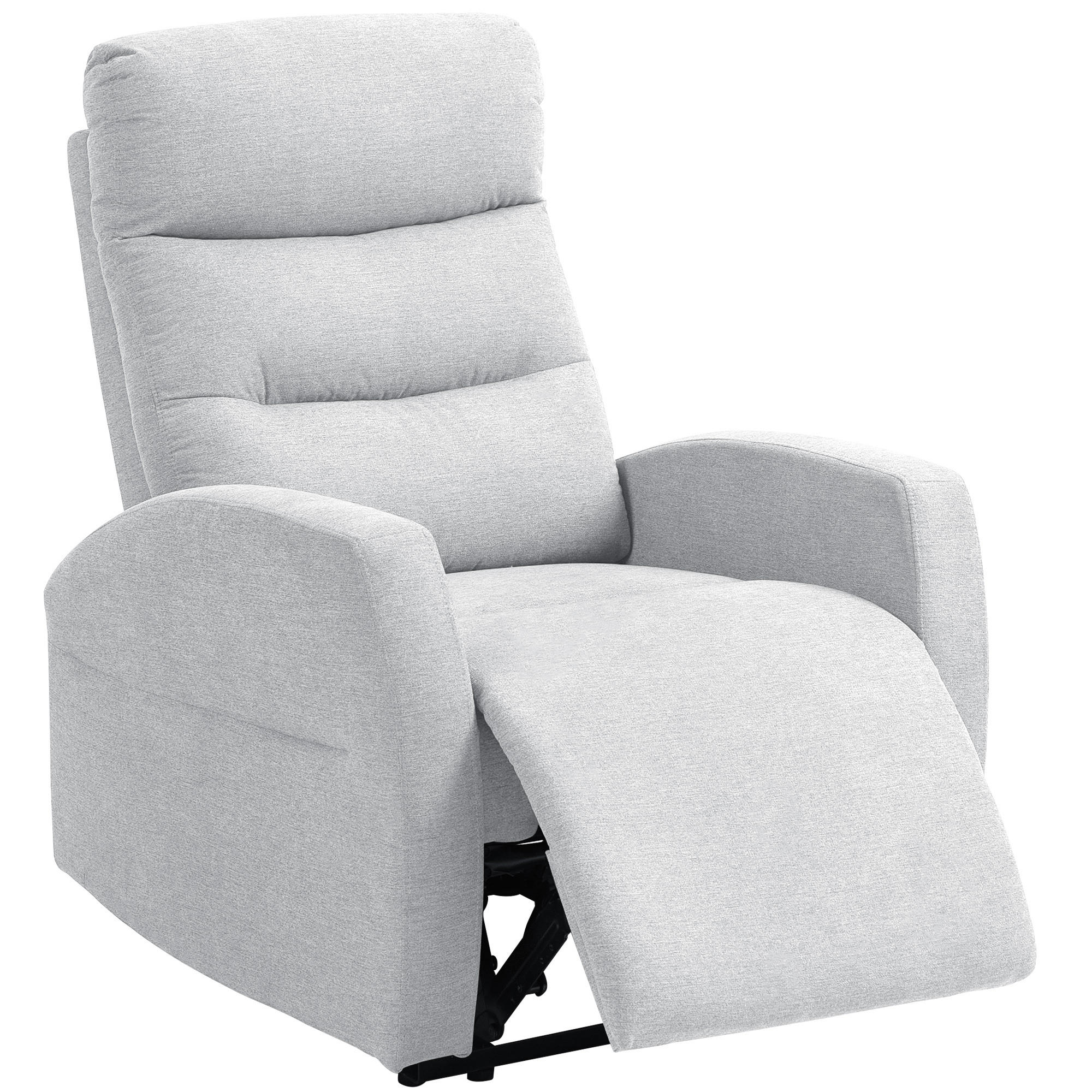 RELAXSESSEL, Fernsehsessel mit Liegefunktion, Hellgrau - Hellgrau, Kunststoff (93/103/76cm) - HOMCOM