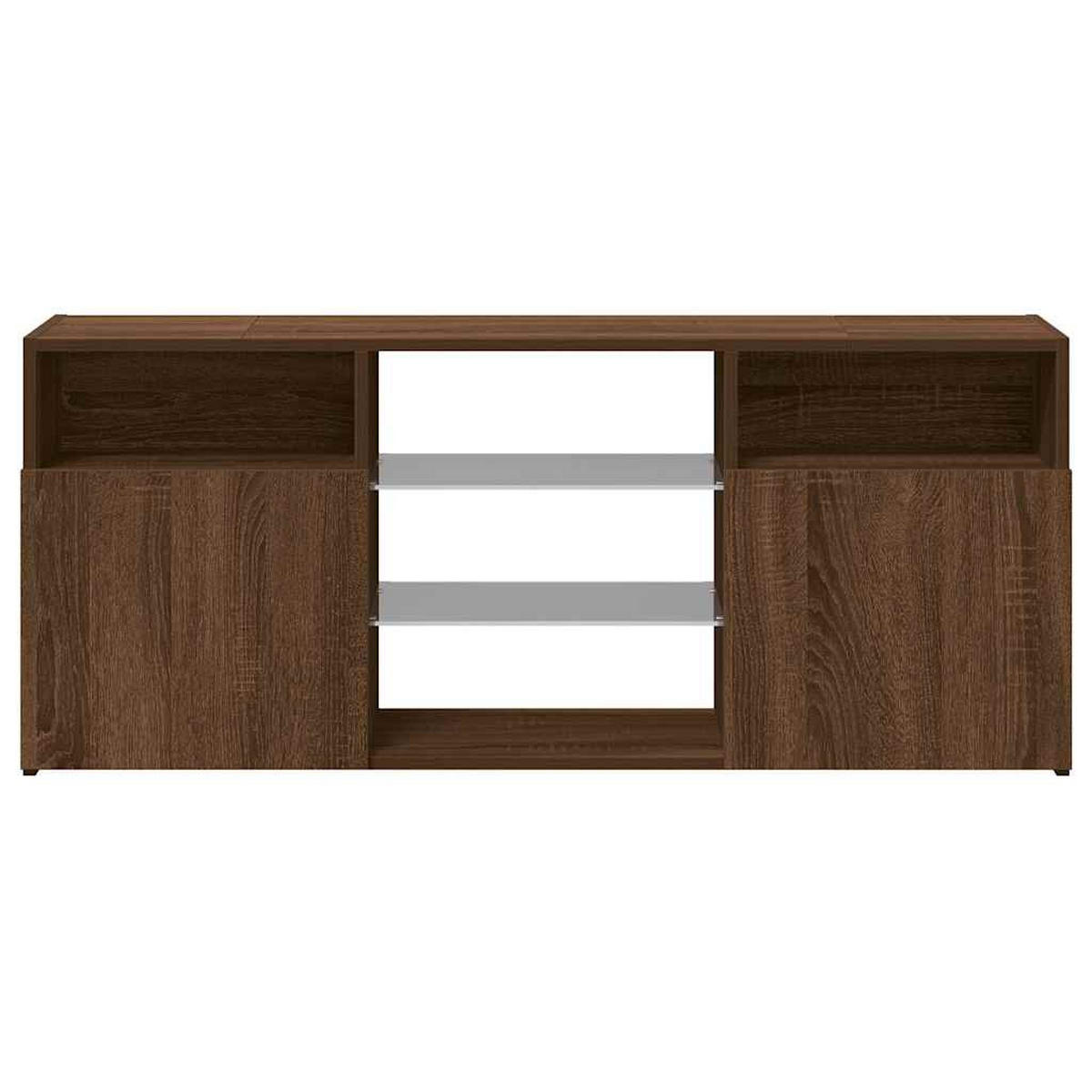 LOWBOARD mit Led-Leuchten 120/30/50 cm aus Holzwerkstoff in Braun Eichen-Optik Dekor - Dunkelbraun, Holz (120/50/30cm) - vidaXL